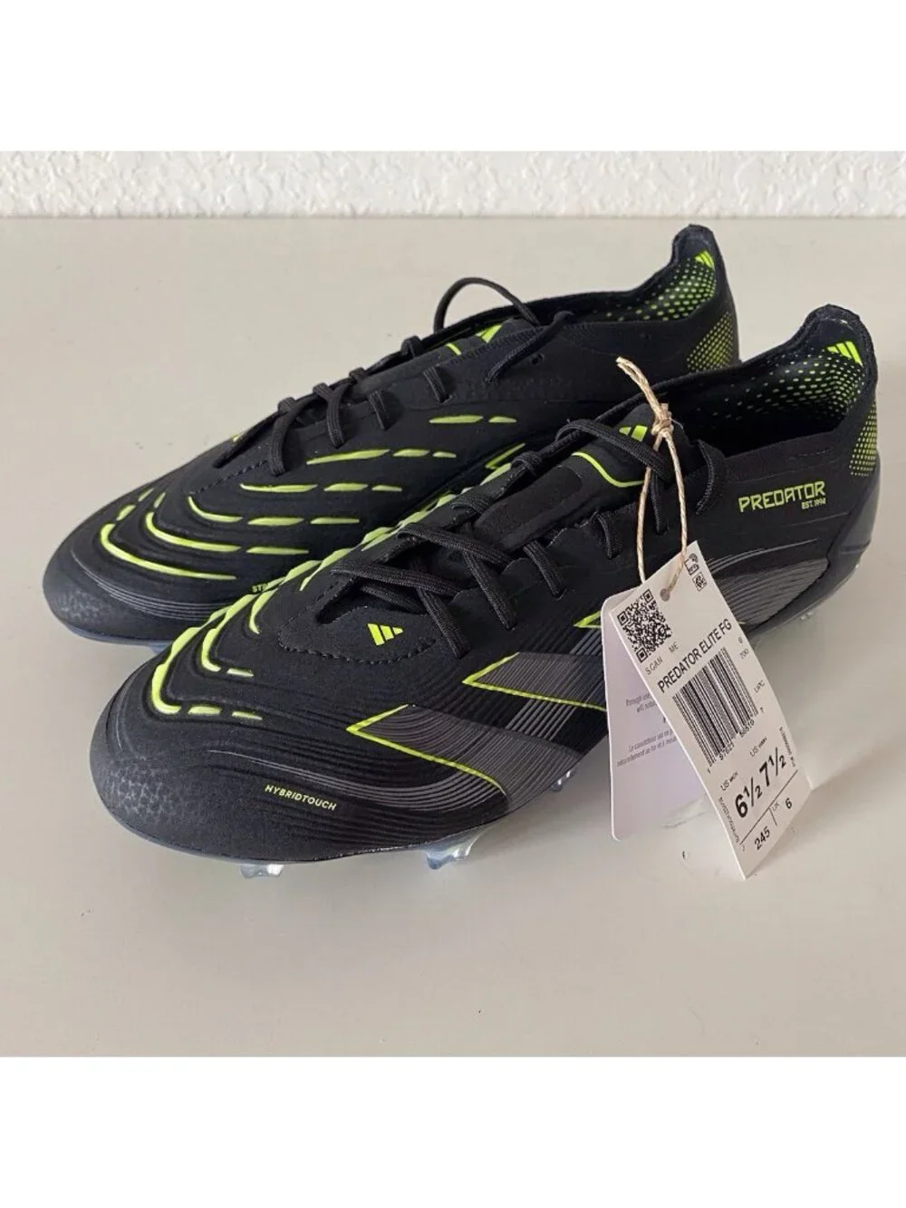 adidas Predator Elite FG Soccer Cleats JI1085 Electric Stealth Pack Men's Sz 6.5